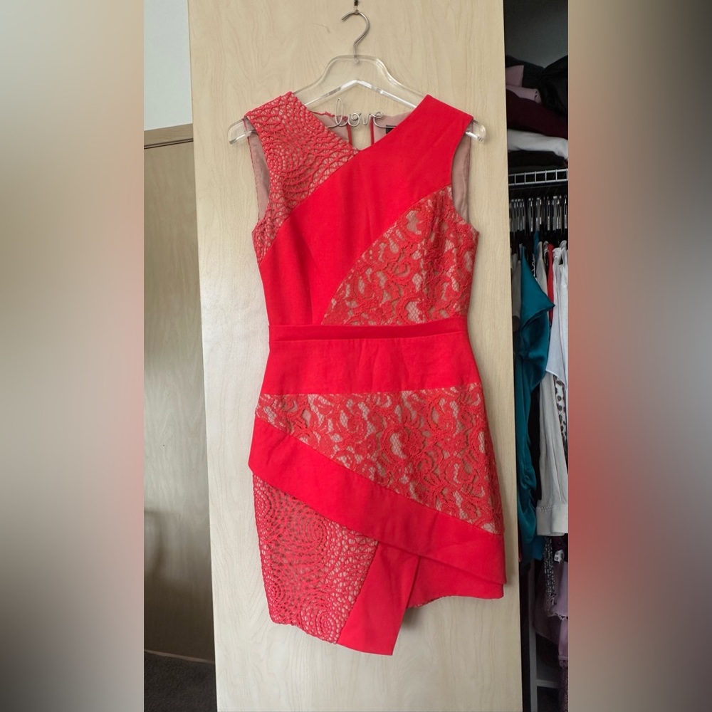 Lace orange reddish dress FLIRTY